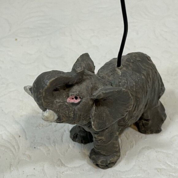 VTG Cheetah Elephant Photo Notecard Wire Holders Hangers Office Home 6.5"Tall - Picture 8 of 13